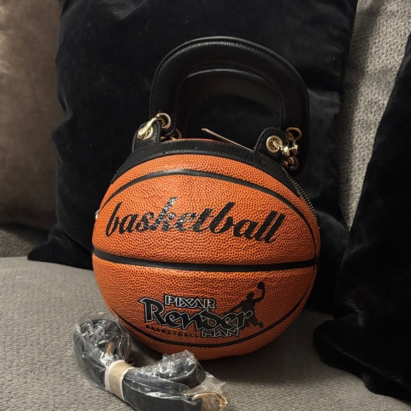 Handbags - Basketball-Inspired Handbag with Black Details